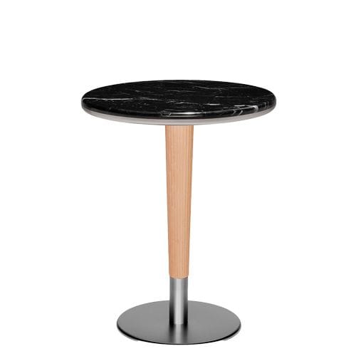 Pie de Mesa de Madera con Base Metálica