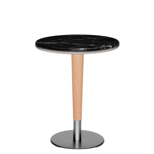 Pie de Mesa de Madera con Base Metálica