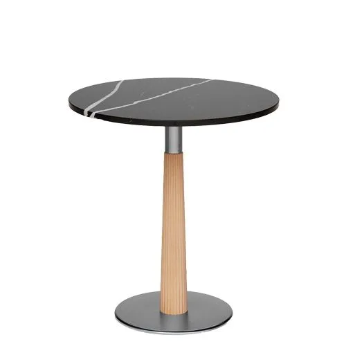 Pie de Mesa de Madera Invertido con Base Metálica