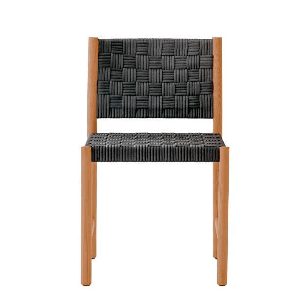 Silla de interior en madera con asiento tapizado