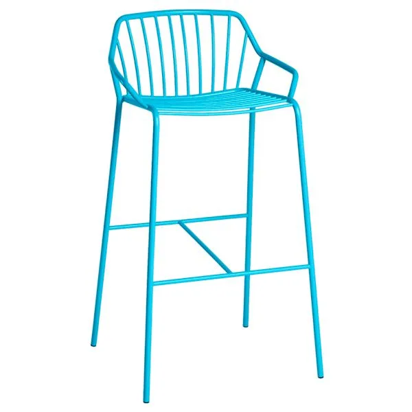 Taburete estructura en tubo de metal apto para terrazas de cafeterías