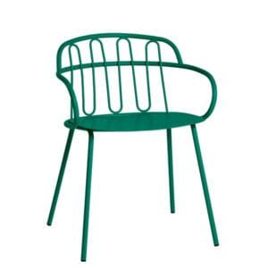 Sillón metálico de diseño minimalista para terrazas y cafeterías