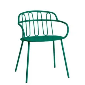 Sillón metálico de diseño minimalista para terrazas y cafeterías