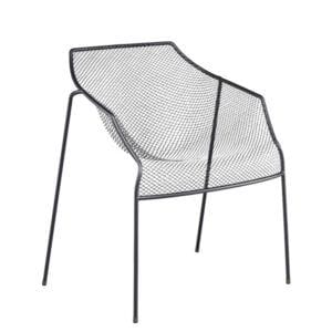 Sillón de exterior para hostelería con diseño ligero en acero