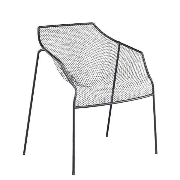Sillón de exterior para hostelería con diseño ligero en acero