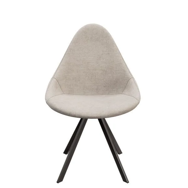 Silla tapizada con base metálica