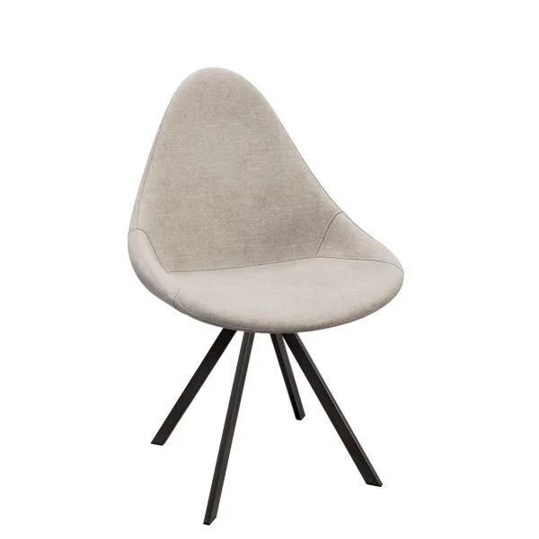 Silla tapizada con base metálica