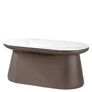 Mesa baja con estructura totalmente tapizada para cafeterías