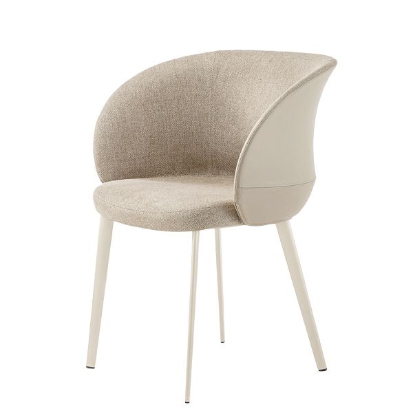 Sillón tapizado de concha patas metálicas para restaurantes