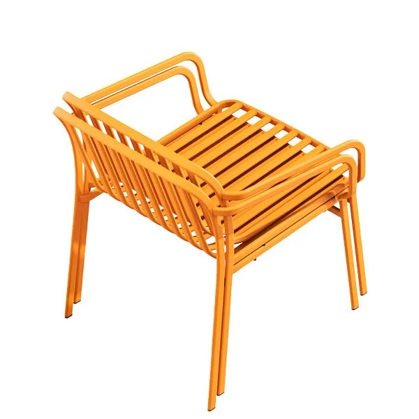 Sillón apilable de acero lacado para terrazas de hostelería