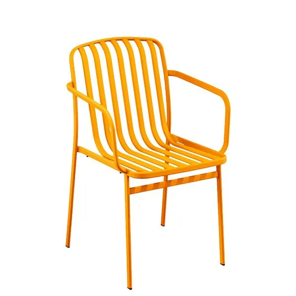 Sillón apilable de acero lacado para terrazas de hostelería