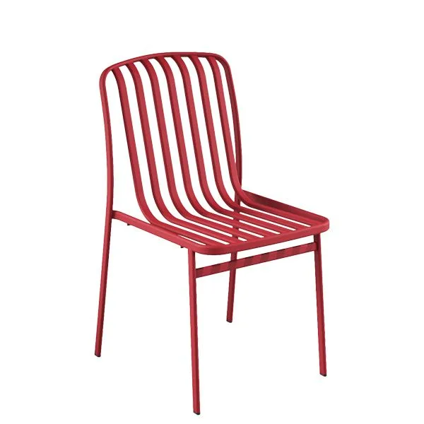 Silla apilable de acero lacado para terrazas de hostelería