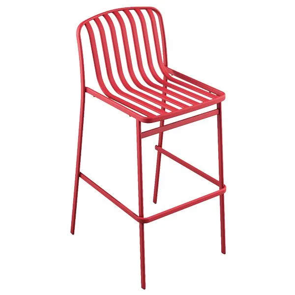 Taburete apilable de acero lacado para terrazas de hostelería