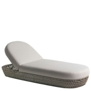 Tumbona aluminio exterior con cuerda trenzada y tapizado