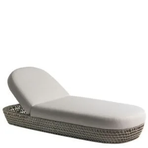 Tumbona aluminio exterior con cuerda trenzada y tapizado