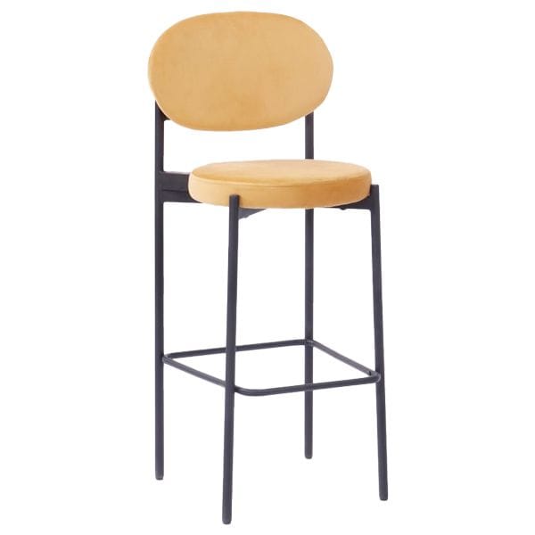 Taburete alto tapizado con respaldo para restaurantes