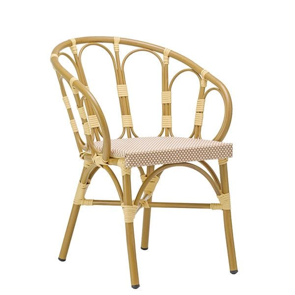 Sillón con estructura de aluminio y asiento en textilene para terrazas