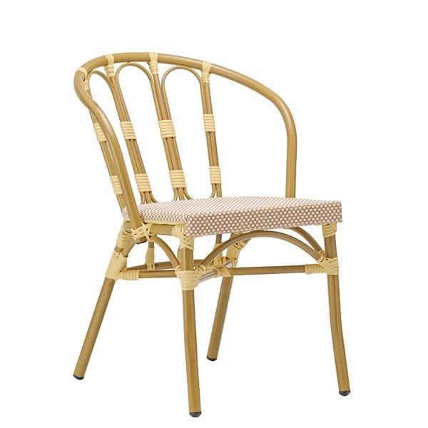 Silla con estructura de aluminio y asiento en textilene para terrazas