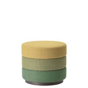 Pouf de diseño tapizado con estructura en madera de haya
