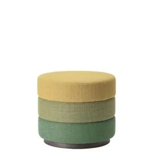 Pouf de diseño tapizado con estructura en madera de haya