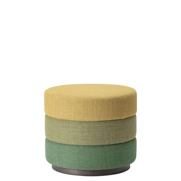 Pouf de diseño tapizado con estructura en madera de haya