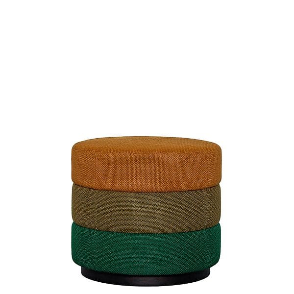 Pouf de diseño tapizado con estructura en madera de haya