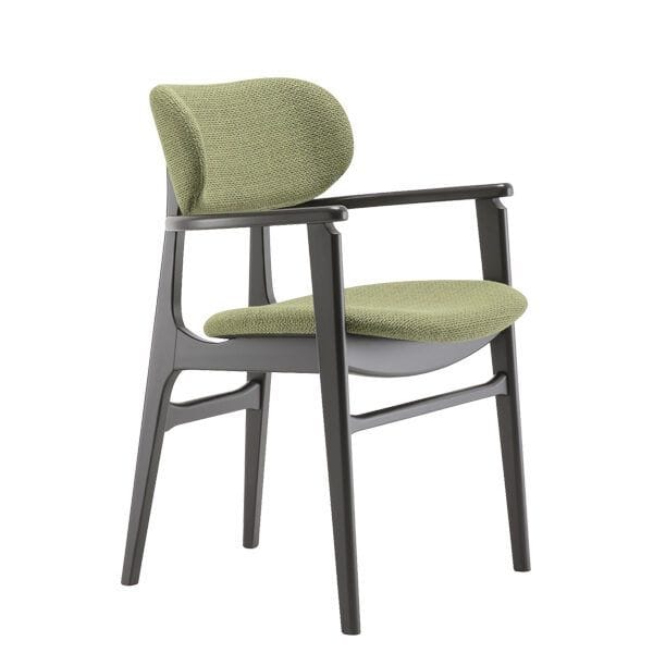 Sillón estilizado tapizado estructura en madera de haya
