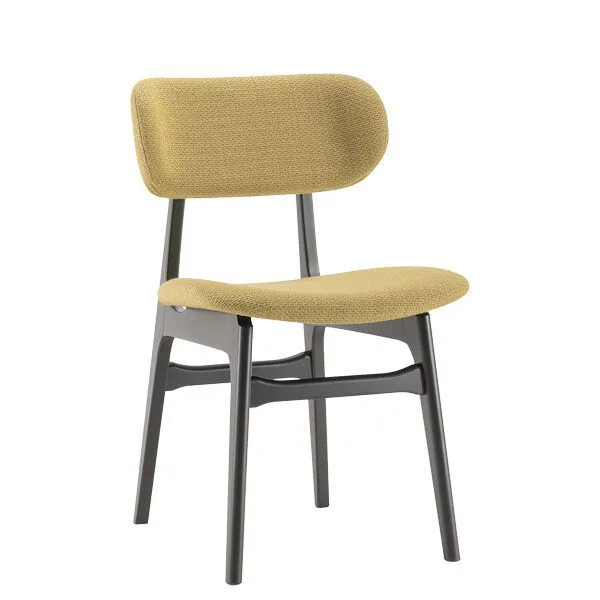 Silla con asiento y respaldo tapizado estructura en madera de haya