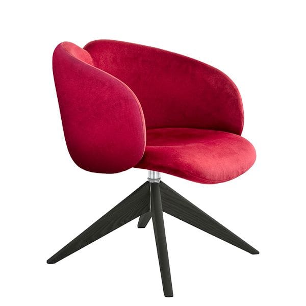Sillón tapizado para hostelería con base giratoria y diseño pop