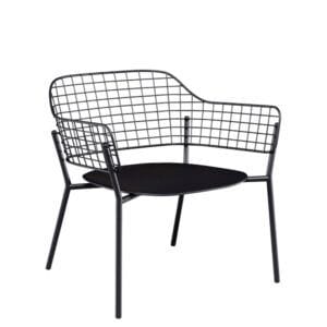 Butaca de exterior para hostelería en aluminio y acero