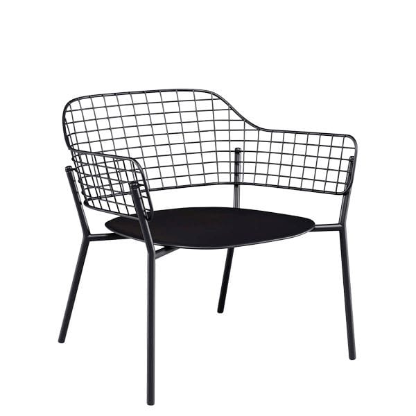 Butaca de exterior para hostelería en aluminio y acero