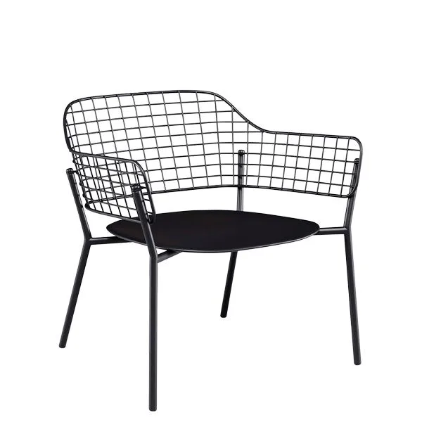 Butaca de exterior para hostelería en aluminio y acero
