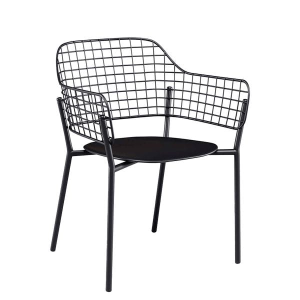 Sillón de exterior para hostelería en aluminio y acero