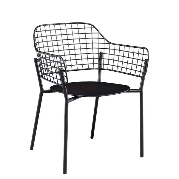 Sillón de exterior para hostelería en aluminio y acero