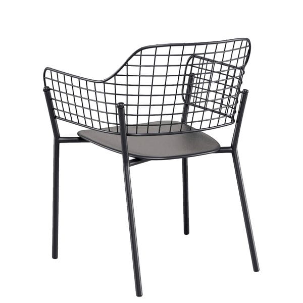 Sillón de exterior para hostelería en aluminio y acero