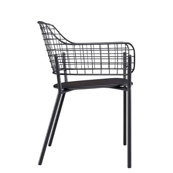 Sillón de exterior para hostelería en aluminio y acero