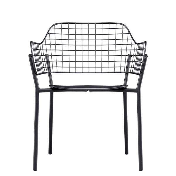 Sillón de exterior para hostelería en aluminio y acero