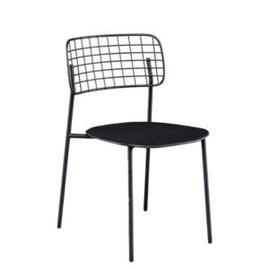 Silla de exterior para hostelería en aluminio y acero