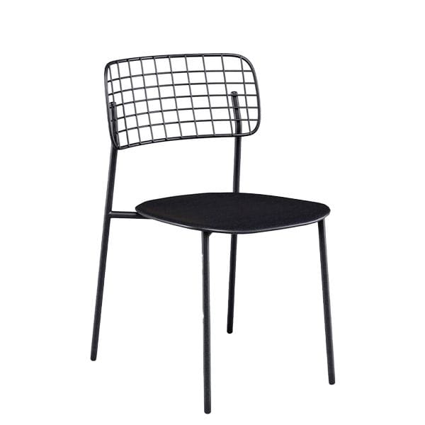 Silla de exterior para hostelería en aluminio y acero