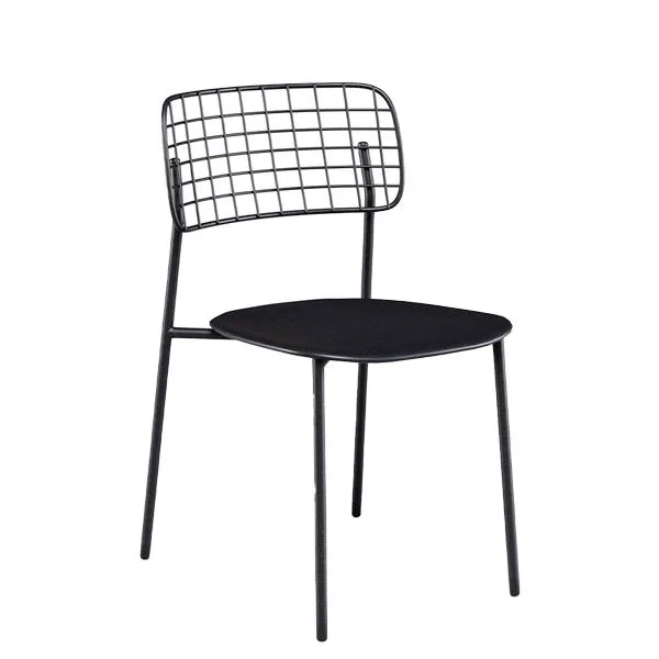 Silla de exterior para hostelería en aluminio y acero