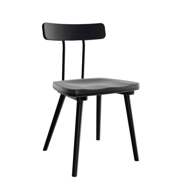 Silla de madera con asiento de polipropileno duradero
