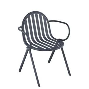 Sillón apilable de acero lacado para terrazas de hostelería