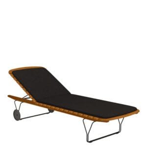 Tumbona reclinable de bambú con cojín para exterior