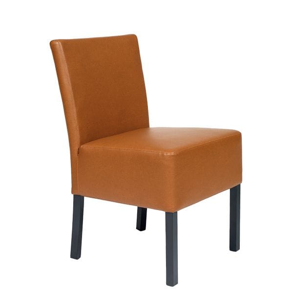 Silla estructura en acero lacado negro con asiento tapizado en polipiel color a elegir