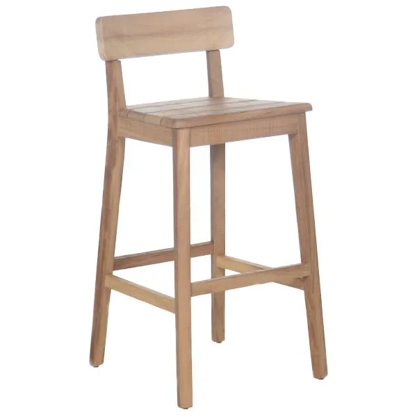 Taburete en madera maciza de Iroko para terrazas
