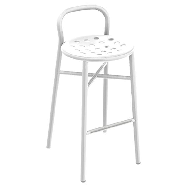 Taburete Pipe Magis en aluminio lacado con asiento en madera contrachapada