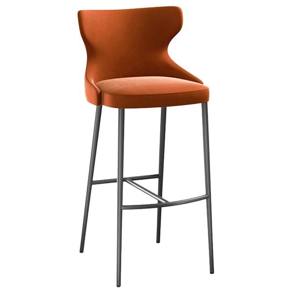 Taburete tapizado con estructura de acero – Diseño clásico