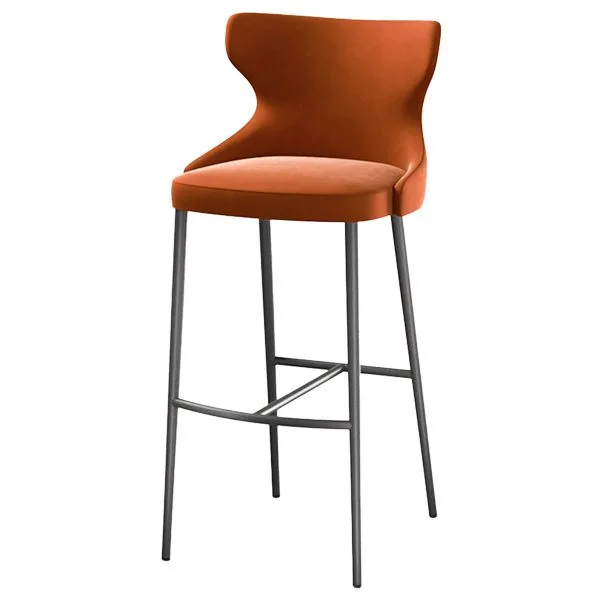 Taburete tapizado con estructura de acero – Diseño clásico