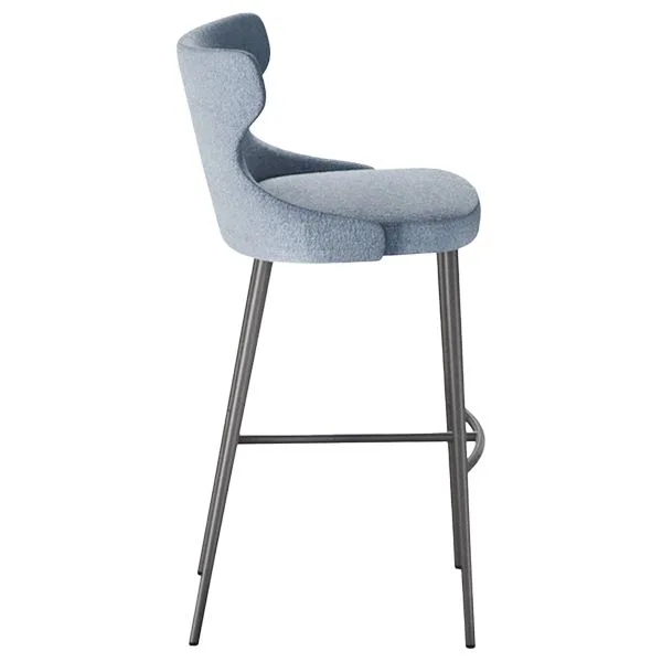 Taburete tapizado con estructura de acero – Diseño clásico