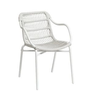 Sillón de aluminio con asiento y respaldo en cuerda para terrazas